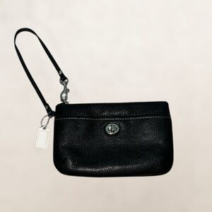 Coach Black Leather Wristlet Wallet
